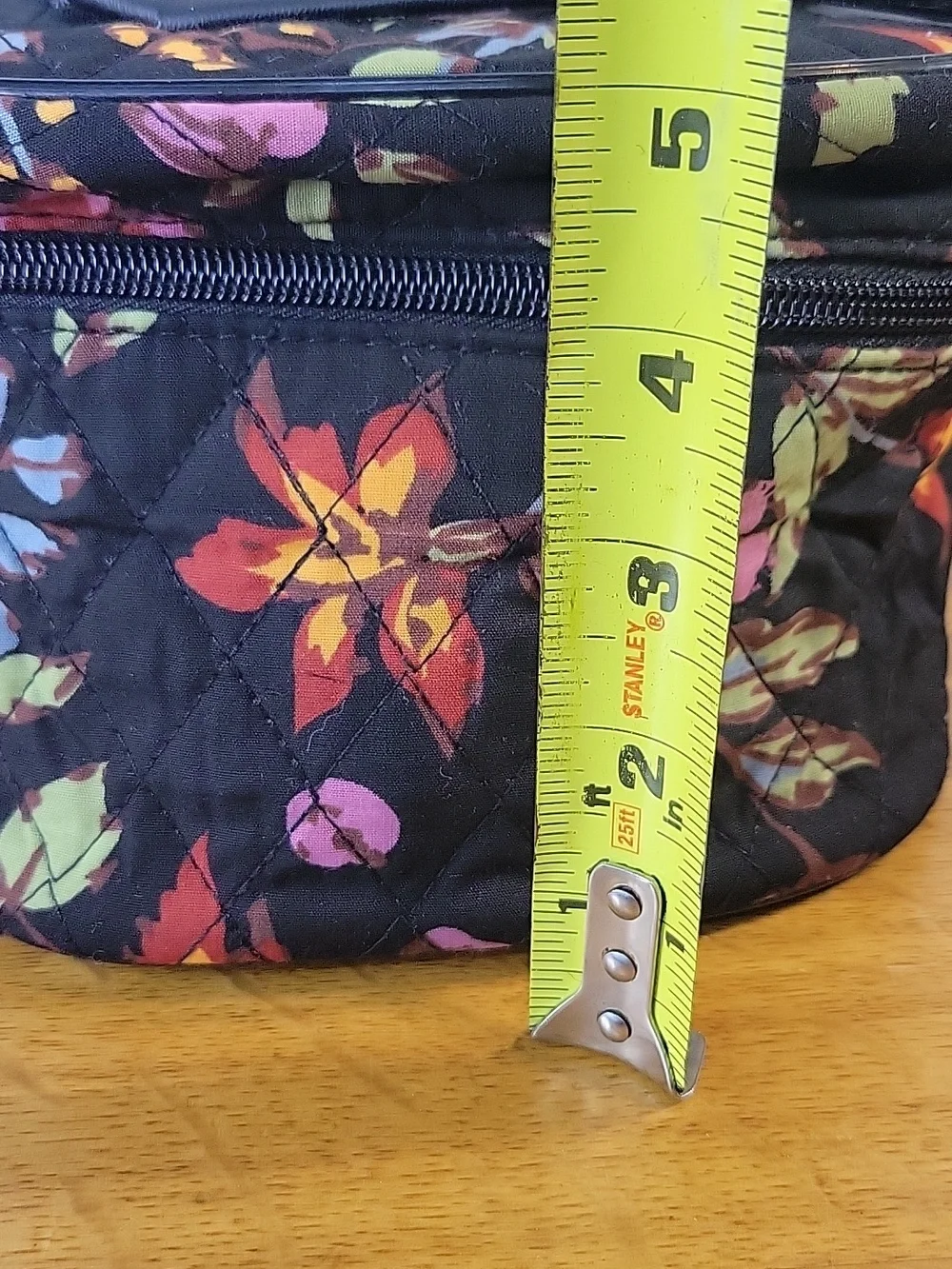 Cosmetic Black Floral Quilyed Travel Bags Lot of 3 Matching Set